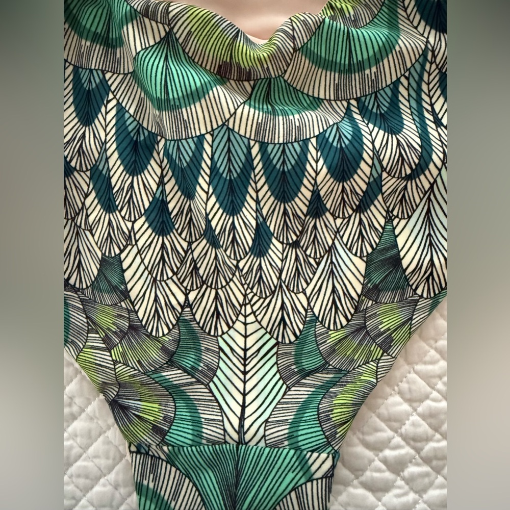 Mara Hoffman Swim Backless Feather Print One Piece Swimsuit Size XS NWT - Picture 2 of 11